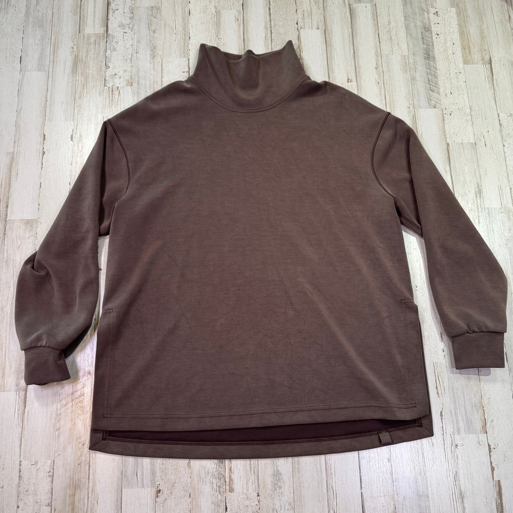 Lululemon Pullover Women‎ Medium Espresso Softstreme Funnel Neck Long W3HS4S